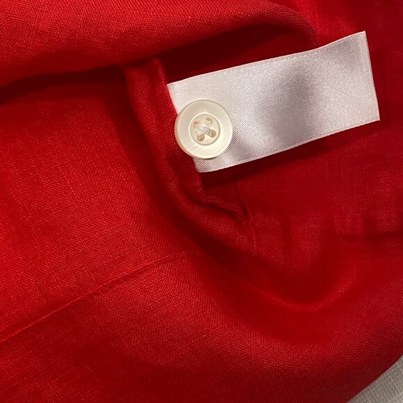 Everlane Red Linen Picnic Top Size 8 sustainable button front boxy breathable - Picture 8 of 8